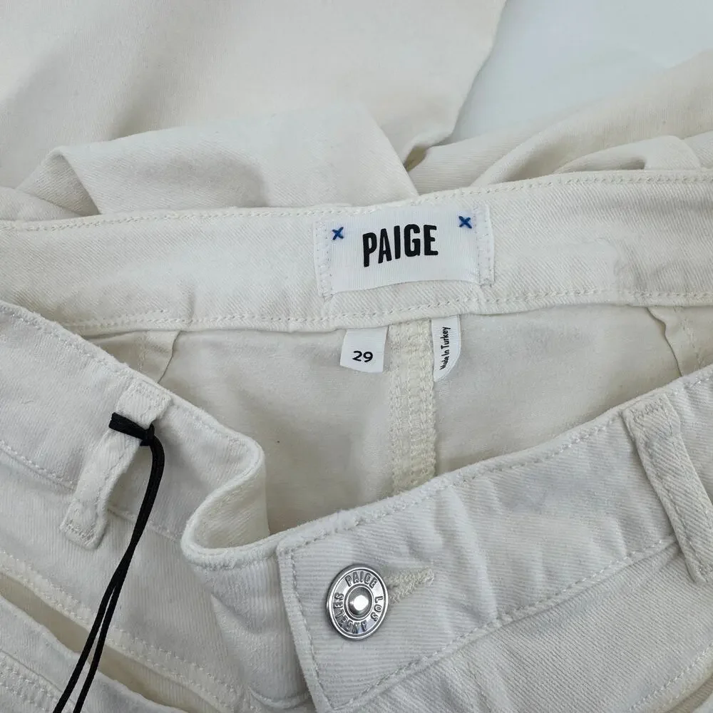 Paige Harper Ankle With Vintage Set in pockets Sz29 NWT Wide Leg High Rise White - Picture 8 of 14